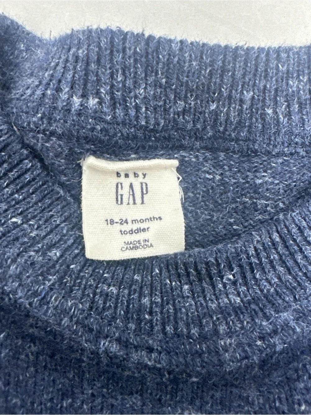 GAP Navy Knit Sweater with Bear Patch With Medium Denim Jeans Matching Baby GAP